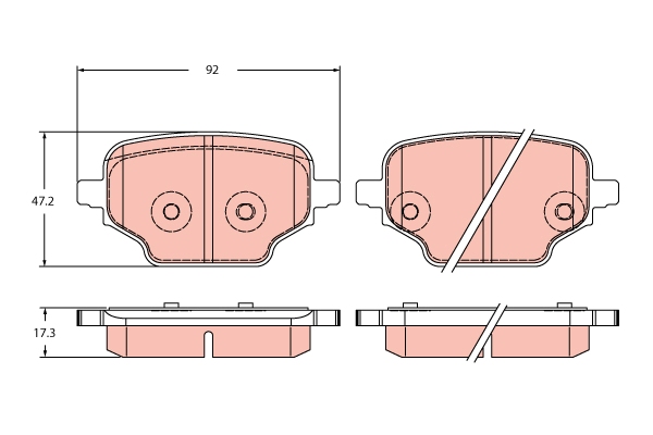 Placute frana OPEL COMBO Autoutilitara/limuzina spatioasa (K9) 1.2 benzina 131 cai TRW GDB2410