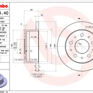 Disc frana OPEL MOVANO C platou / sasiu (U9) 2.2 D diesel 165 cai BREMBO 08.8094.40