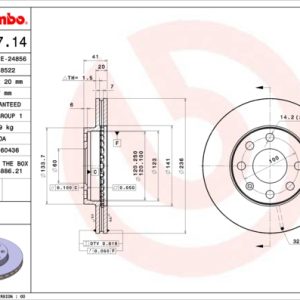 Disc frana OPEL COMBO Autoutilitara/limuzina spatioasa (71_) 1.7 D diesel 60 cai BREMBO 09.9607.14