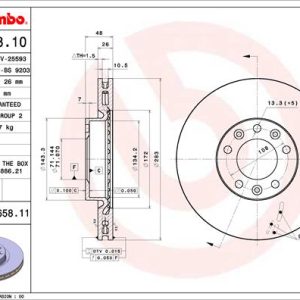 Disc frana OPEL COMBO Autoutilitara/limuzina spatioasa (K9) 1.2 benzina 110 cai BREMBO 09.C658.11