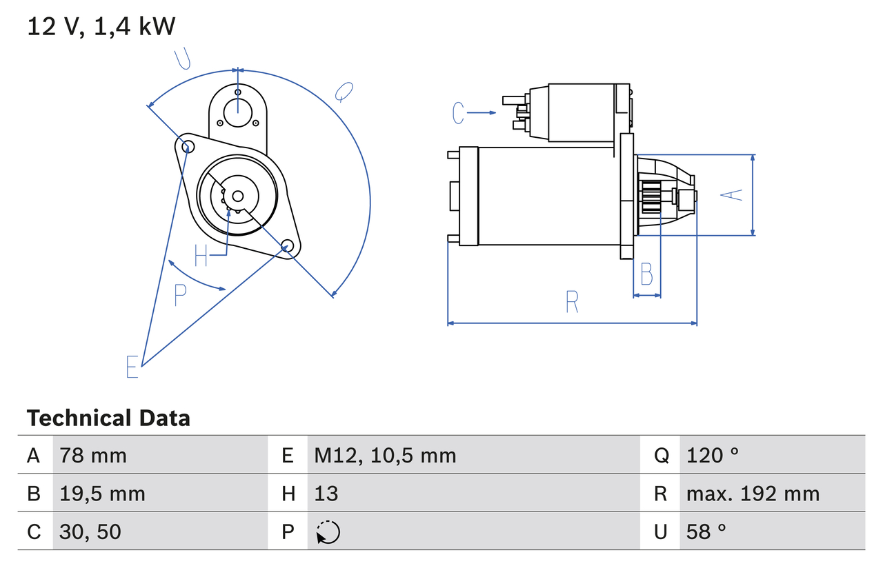 Electromotor OPEL MOKKA / MOKKA X (J13) 1.7 CDTI (_76) diesel 131 cai BOSCH 0 986 019 361
