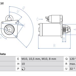 Electromotor OPEL VIVARO A platou / sasiu (X83) 2.5 CDTI diesel 146 cai BOSCH 0 986 020 141