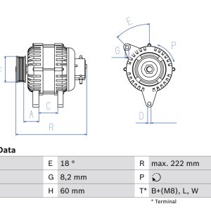 Alternator OPEL COMBO Autoutilitara/limuzina spatioasa 1.7 DI 16V diesel 65 cai BOSCH 0 986 043 101
