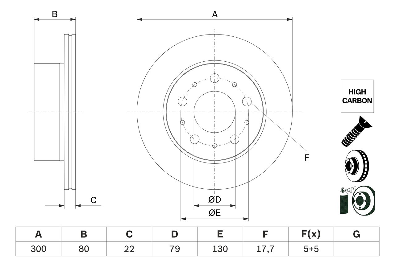 Disc frana OPEL MOVANO C platou / sasiu (U9) 2.2 BlueHDi 120 diesel 120 cai BOSCH 0 986 479 E02