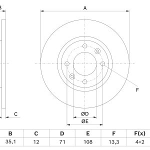 Disc frana OPEL MOKKA MOKKA-e (76) electric 136 cai BOSCH 0 986 479 H54