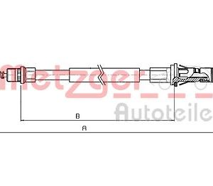 Cablu frana de parcare OPEL MOVANO A platou / sasiu (X70) 2.2 DTI (ED, HD, UD0, UD4) diesel 90 cai METZGER 10.6853