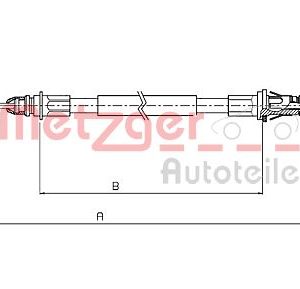 Cablu frana de parcare OPEL MOVANO A platou / sasiu (X70) 2.2 DTI (ED, HD, UD0, UD4) diesel 90 cai METZGER 10.6854