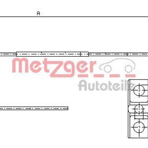 Cablu frana de parcare OPEL VIVARO A caroserie (X83) 2.0 16V (F7) benzina 120 cai METZGER 11.6802