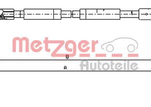 Cablu frana de parcare OPEL VIVARO A caroserie (X83) 2.0 16V (F7) benzina 120 cai METZGER 11.6804
