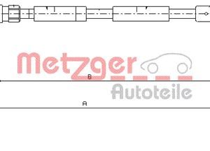Cablu frana de parcare OPEL VIVARO A bus (X83) 1.9 DI (F7, J7, A07) diesel 80 cai METZGER 11.6808