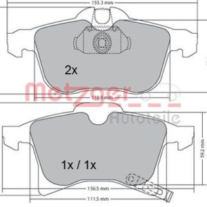 Placute frana OPEL COMBO Autoutilitara/limuzina spatioasa 1.7 DTI 16V diesel 75 cai METZGER 1170010