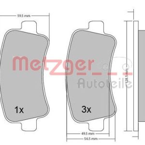 Placute frana OPEL MOVANO B bus (X62) 2.3 CDTI FWD (JV) diesel 136 cai METZGER 1170111