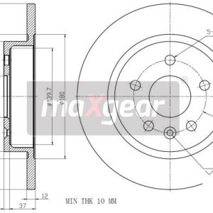 Disc frana OPEL MOKKA / MOKKA X (J13) 1.4 4x4 (_76) benzina 152 cai MAXGEAR 19-2333