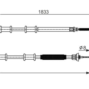 Cablu frana de parcare OPEL COMBO Autoutilitara/limuzina spatioasa (X12) 1.6 CDTI (B05) diesel 101 cai BOSCH 1 987 482 593