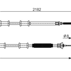 Cablu frana de parcare OPEL COMBO Tour (X12) 1.6 CDTI (C26, D26, E26, C05) diesel 105 cai BOSCH 1 987 482 594