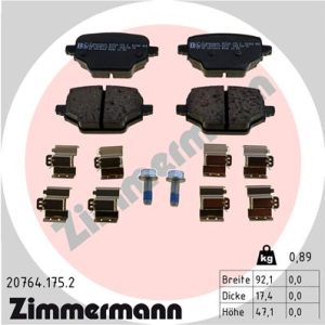 Placute frana OPEL COMBO E Tour / Life (K9) 1.2 benzina 131 cai ZIMMERMANN 20764.175.2