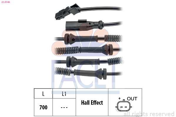 Senzor turatie roata OPEL VIVARO A platou / sasiu (X83) 2.5 CDTI diesel 146 cai FACET 21.0146