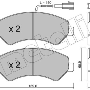 Placute frana OPEL MOVANO C platou / sasiu (U9) 2.2 D diesel 120 cai METELLI 22-0709-2