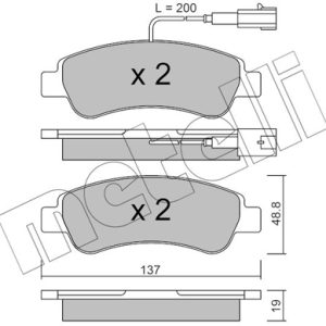 Placute frana OPEL MOVANO C platou / sasiu (U9) 2.2 D diesel 165 cai METELLI 22-0710-1