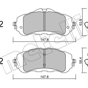 Placute frana OPEL COMBO E Tour / Life (K9) Combo-e electric 136 cai METELLI 22-0983-0