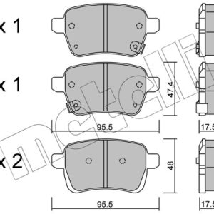 Placute frana OPEL ADAM (M13) 1.4 S benzina 150 cai METELLI 22-1012-0