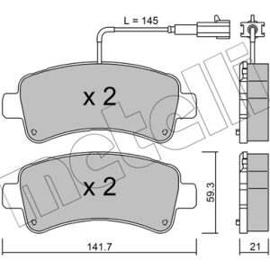 Placute frana OPEL MOVANO C platou / sasiu (U9) 2.2 D diesel 120 cai METELLI 22-1033-0
