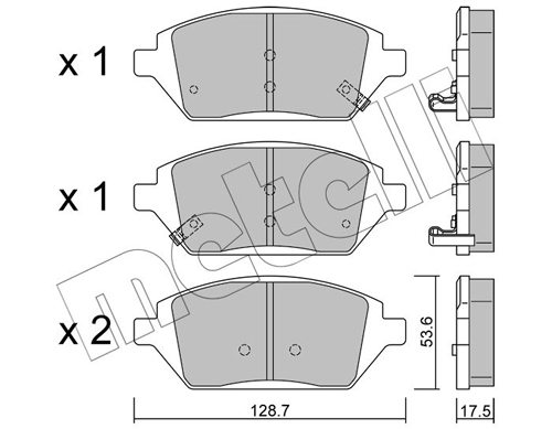 Placute frana OPEL KARL (C16) 1.0 benzina 75 cai METELLI 22-1211-0