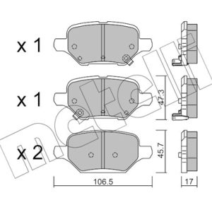 Placute frana OPEL MOKKA / MOKKA X (J13) 1.4 4x4 (_76) benzina 152 cai METELLI 22-1213-0