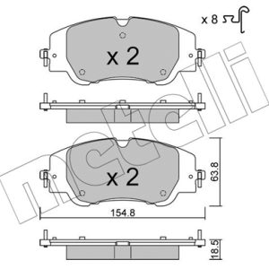 Placute frana OPEL MOKKA MOKKA-e (76) electric 136 cai METELLI 22-1350-0