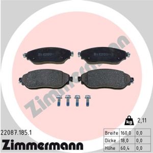Placute frana OPEL VIVARO B bus (X82) 1.6 CDTI (06) diesel 90 cai ZIMMERMANN 22087.185.1