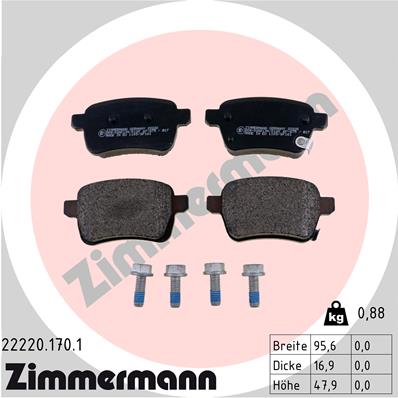Placute frana OPEL ADAM (M13) 1.4 benzina 87 cai ZIMMERMANN 22220.170.1