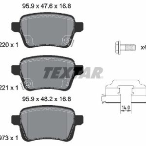Placute frana OPEL ADAM (M13) 1.4 S benzina 150 cai TEXTAR 2222001