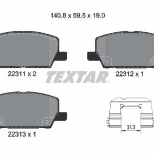Placute frana OPEL MOKKA / MOKKA X (J13) 1.4 (_76) benzina 140 cai TEXTAR 2231102