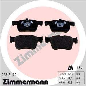 Placute frana OPEL GRANDLAND / GRANDLAND X (A18, P1UO) 2.0 D (75) diesel 177 cai ZIMMERMANN 22813.170.1
