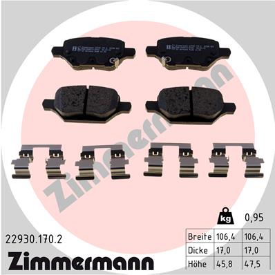 Placute frana OPEL MOKKA / MOKKA X (J13) 1.4 (_76) benzina 140 cai ZIMMERMANN 22930.170.2