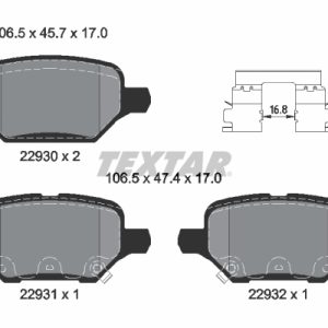 Placute frana OPEL MOKKA / MOKKA X (J13) 1.8 (_76) benzina 140 cai TEXTAR 2293001