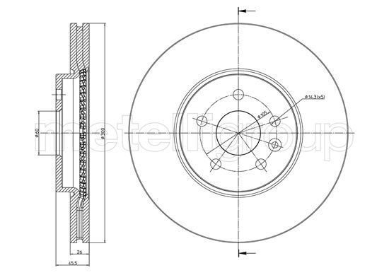 Disc frana OPEL MOKKA / MOKKA X (J13) 1.6 CDTI (_76) diesel 110 cai METELLI 23-1507C