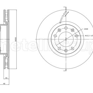 Disc frana OPEL COMBO Autoutilitara/limuzina spatioasa (K9) Combo-e electric 136 cai METELLI 23-1764C