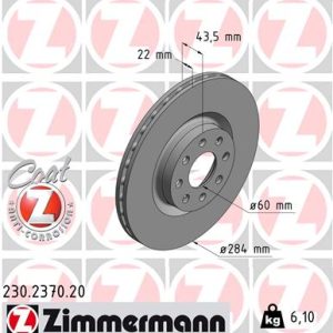 Disc frana OPEL ADAM (M13) 1.0 benzina 115 cai ZIMMERMANN 230.2370.20
