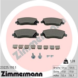 Placute frana OPEL COMBO Autoutilitara/limuzina spatioasa 1.6 CNG 16V Benzina/Gaz metan (GNC) 94 cai ZIMMERMANN 23225.170.1