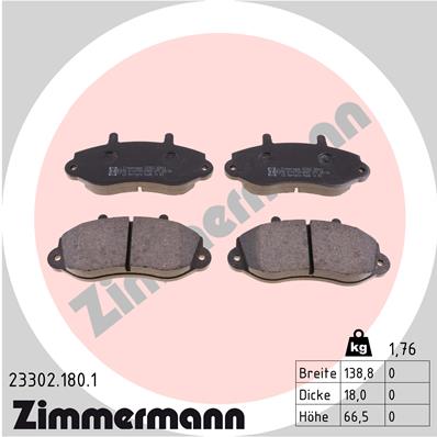 Placute frana OPEL MOVANO A caroserie (X70) 2.8 DTI (FD) diesel 114 cai ZIMMERMANN 23302.180.1