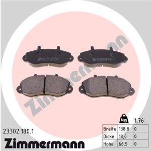 Placute frana OPEL MOVANO A platou / sasiu (X70) 2.5 D (ED, HD, UD0, UD4) diesel 80 cai ZIMMERMANN 23302.180.1