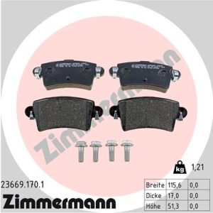 Placute frana OPEL MOVANO A caroserie (X70) 2.5 CDTI (FD) diesel 120 cai ZIMMERMANN 23669.170.1