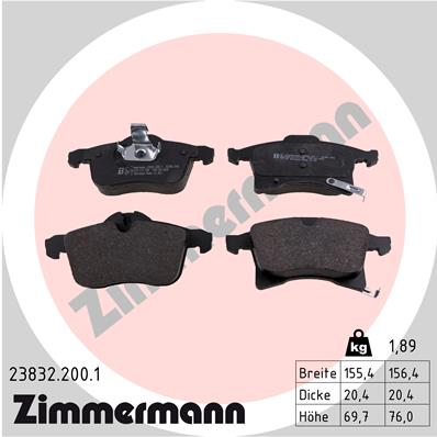 Placute frana OPEL ADAM (M13) 1.4 benzina 101 cai ZIMMERMANN 23832.200.1