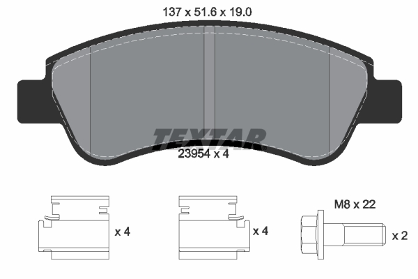 Placute frana OPEL ROCKS-E Electric (9AZ2CA) electric 8 cai TEXTAR 2395401