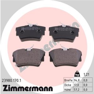 Placute frana OPEL VIVARO A caroserie (X83) 2.5 DTI (F7) diesel 135 cai ZIMMERMANN 23980.170.1