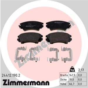 Placute frana OPEL CASCADA (W13) 1.6 SIDI (67) benzina 170 cai ZIMMERMANN 24412.190.2