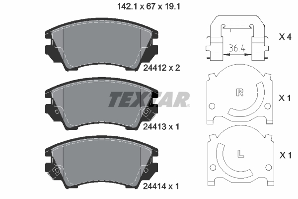 Placute frana OPEL CASCADA (W13) 1.4 Turbo (67) benzina 140 cai TEXTAR 2441201
