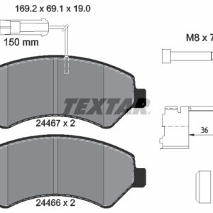 Placute frana OPEL MOVANO C platou / sasiu (U9) 2.2 D diesel 120 cai TEXTAR 2446701