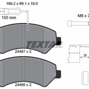 Placute frana OPEL MOVANO C platou / sasiu (U9) 2.2 D diesel 120 cai TEXTAR 2446703